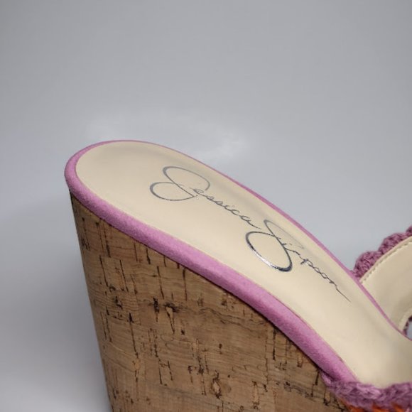 New Jessica Simpson Multi Colorful Knit Detail Sandals - Picture 5 of 7